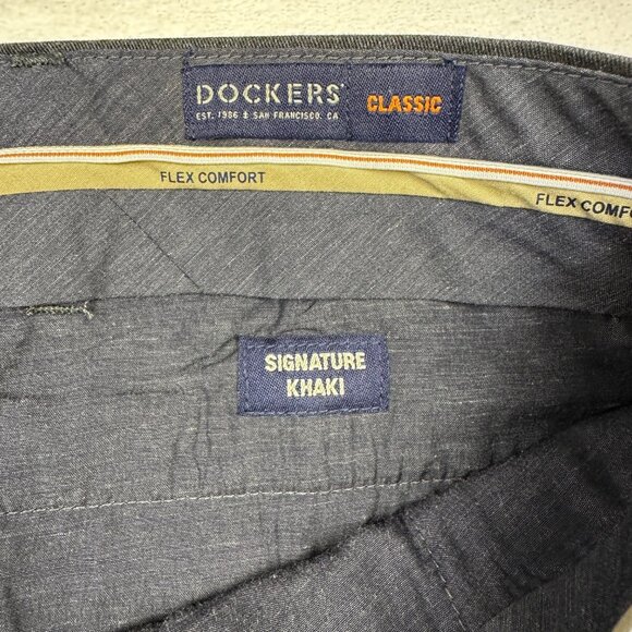Dockers Mens Signature Classic Fit Flex Comfort Lux Stretch Pants Gray 36x32 NWT - Picture 5 of 11